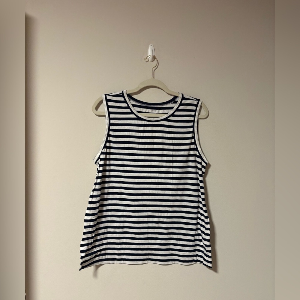 Nordstrom 1901 Navy & White Striped Tank Top XL